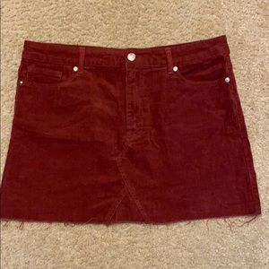 WORN ONCE: Maroon corduroy skirt